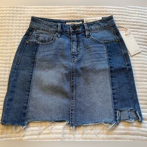 NWT’S Unpublished Two-Tone Blue Denim Mini Skirt